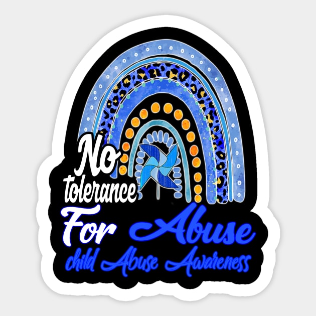 No Tolerance For Abuse Child Abuse Prevention Awareness Month Sticker by lame creative